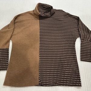 Luca Vanucci Brown and Black Patterned Women's Sweater